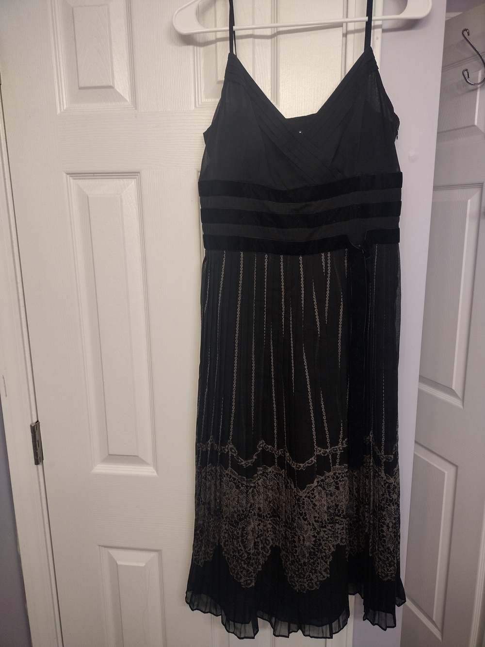 LOFT Black Maxi Dress with Metallic Lace Hem